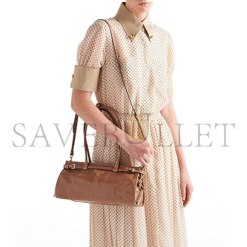 PRADA BONNIE MEDIUM LEATHER HANDBAG (32*15.5*12cm)